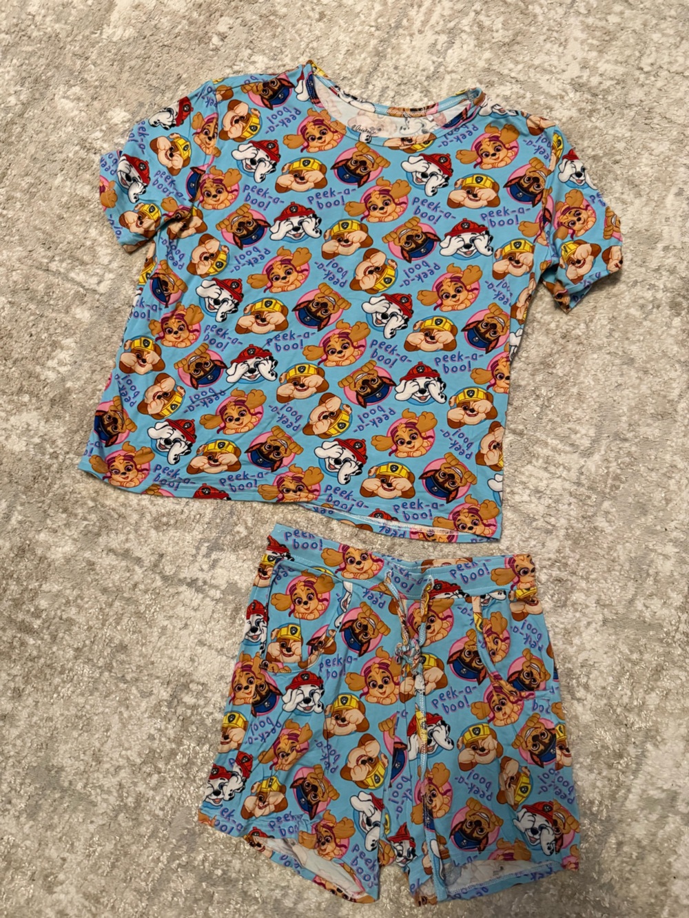 Weiwei Kids Light Blue PawPatrol Character Short Pajama Set 7/8T